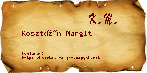 Kosztán Margit névjegykártya