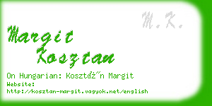 margit kosztan business card